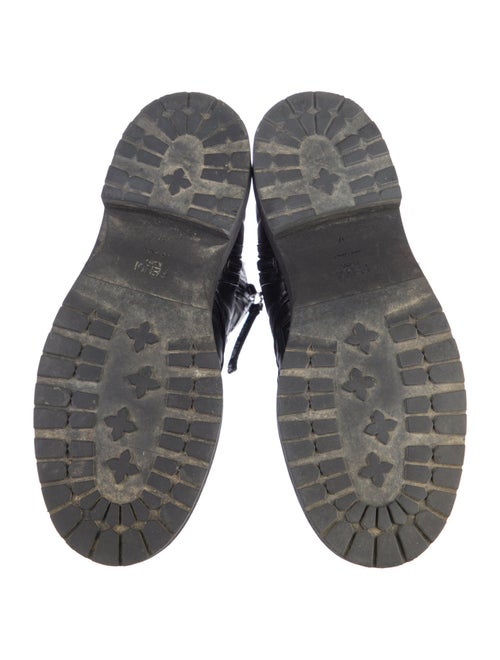 Fendi Zucca FF Logo Leather Combat Boots