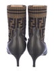 Fendi Zucca FF Logo Leather Sock Boots