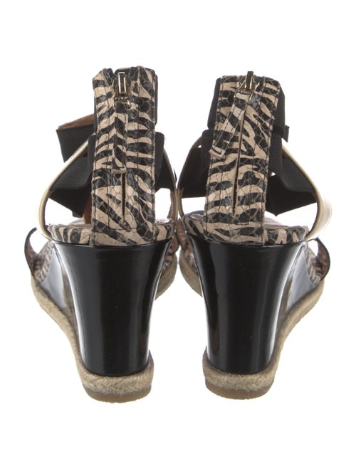 Fendi Leather Colorblock Pattern T-Strap Sandals