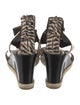 Fendi Leather Colorblock Pattern T-Strap Sandals