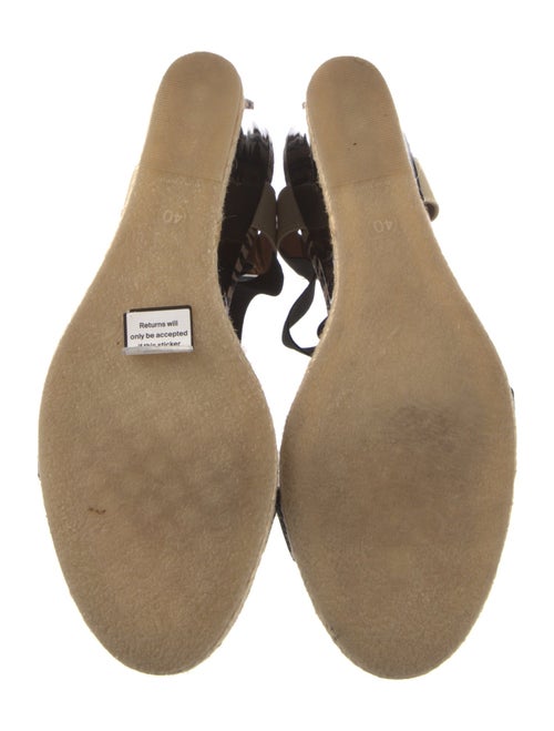 Fendi Leather Colorblock Pattern T-Strap Sandals