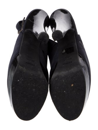 Fendi Zucca FF Logo Suede Slingback Pumps