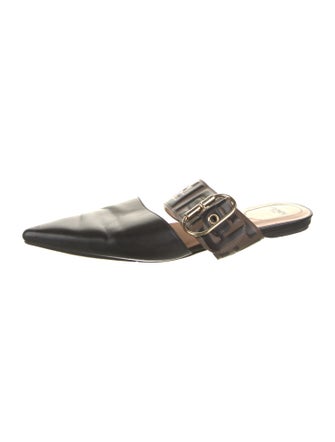 Fendi Zucca FF Logo Leather Mules