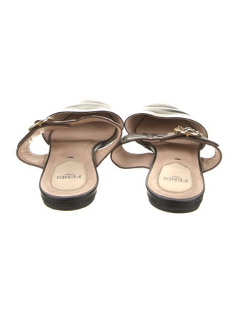 Fendi Zucca FF Logo Leather Mules