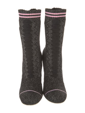 Fendi Leather Printed Sock Boots
