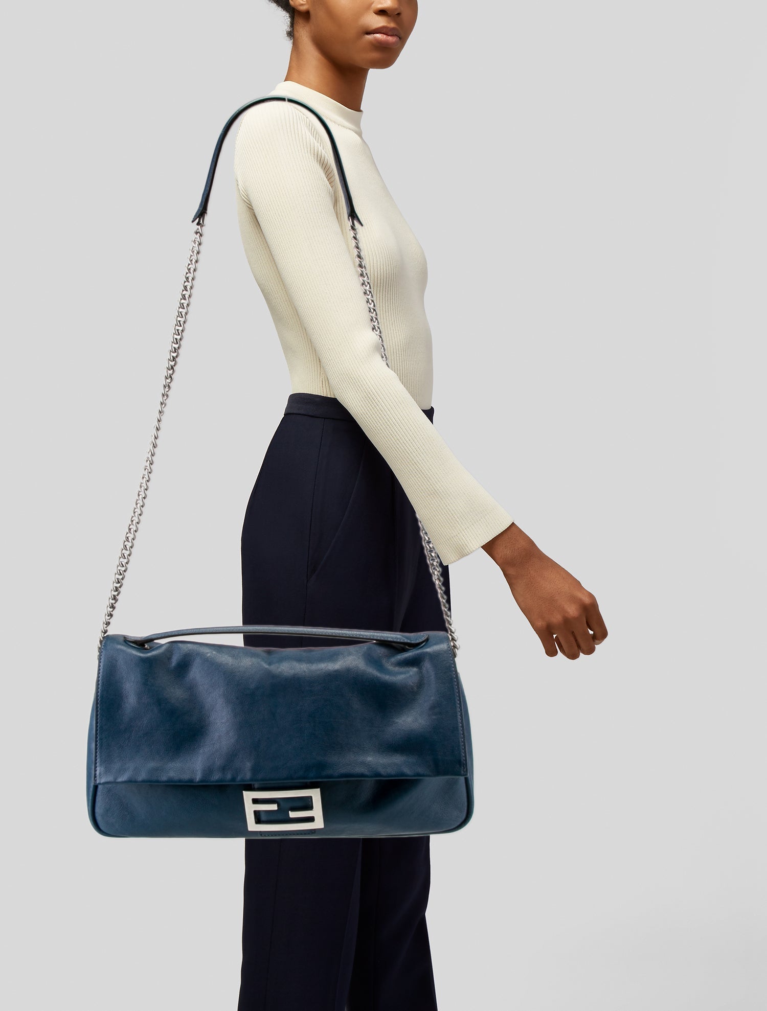 Fendi Leather Baguette Large 2024