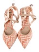 Fendi Zucca FF Logo Canvas Slingback Pumps
