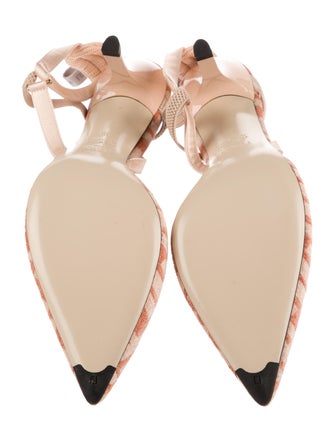 Fendi Zucca FF Logo Canvas Slingback Pumps