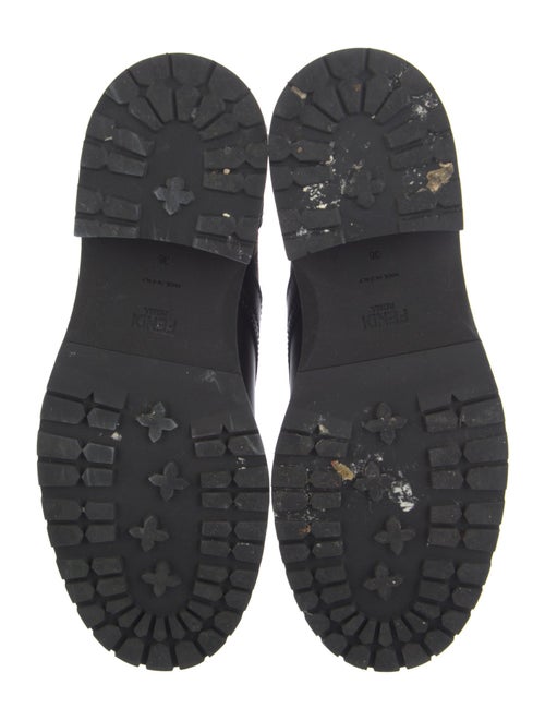 Fendi Zucca FF Logo Leather Combat Boots