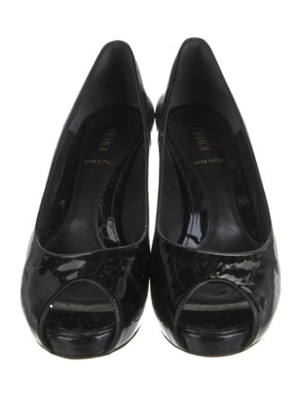 Fendi Zucca FF Logo Patent Leather Pumps