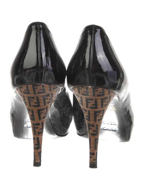 Fendi Zucca FF Logo Patent Leather Pumps