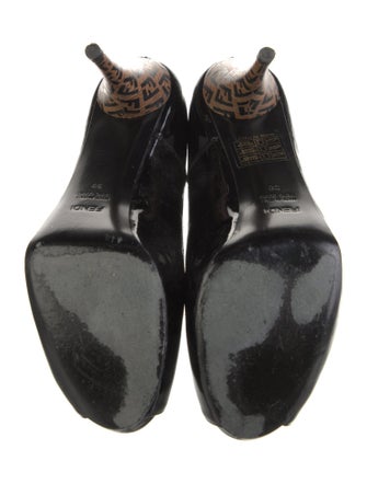 Fendi Zucca FF Logo Patent Leather Pumps