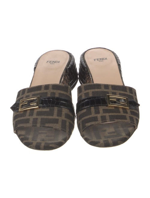 Fendi Zucca FF Logo Canvas Slides