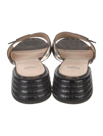 Fendi Zucca FF Logo Canvas Slides