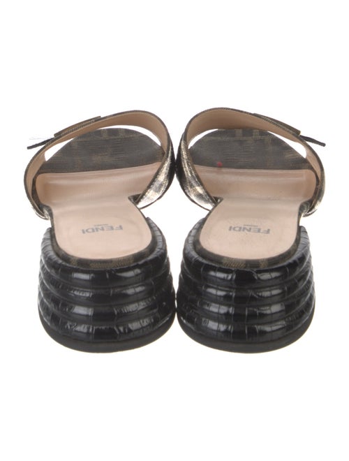 Fendi Zucca FF Logo Canvas Slides