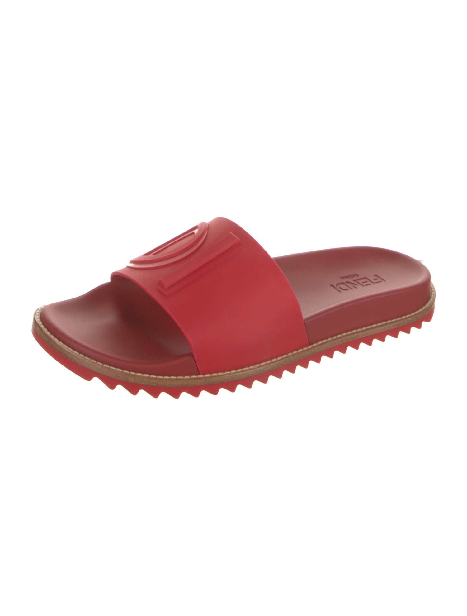 Fendi Rubber Whipstitch Trim Slides