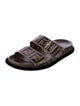 Fendi Zucca FF Logo Leather Slides