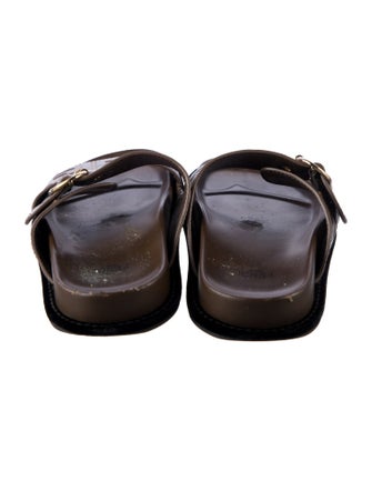 Fendi Zucca FF Logo Leather Slides