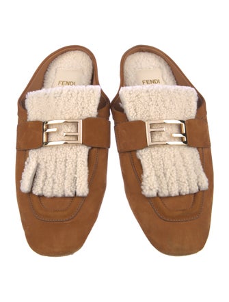 Fendi Baguette Suede Mules
