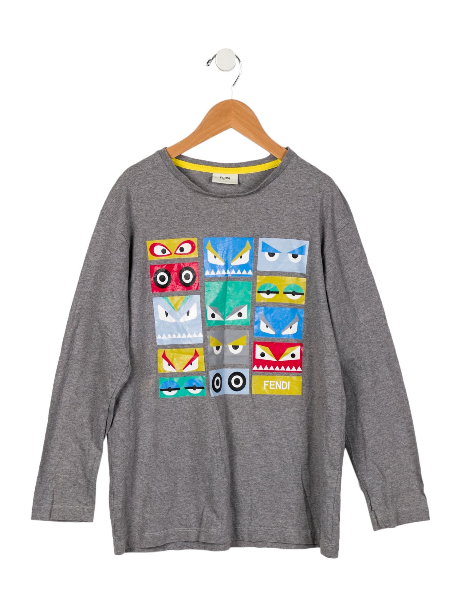 Fendi Girls' Monster Graphic Long Sleeve Shirt