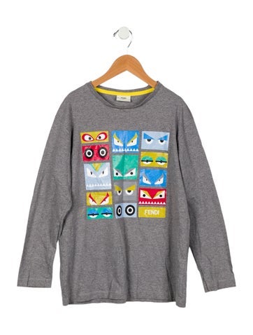 Fendi Sizes 7-16 Girls' Monster Graphic Long Sleeve Shirt 12