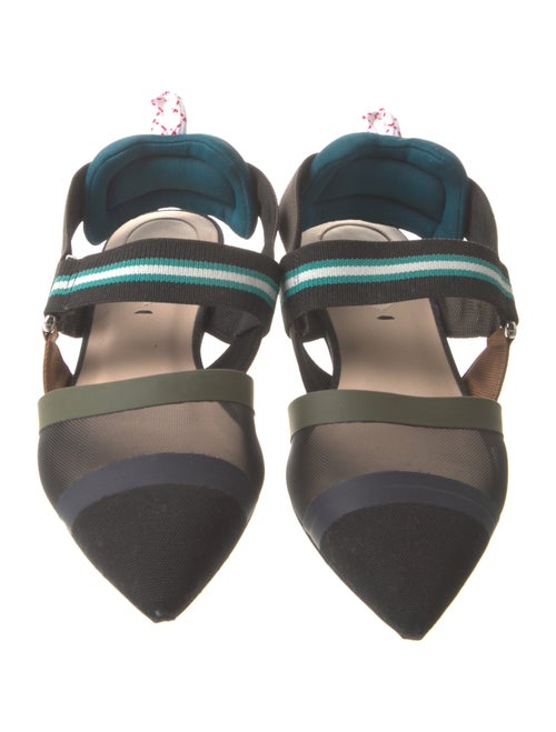 Fendi Mesh Printed Slingback Flats