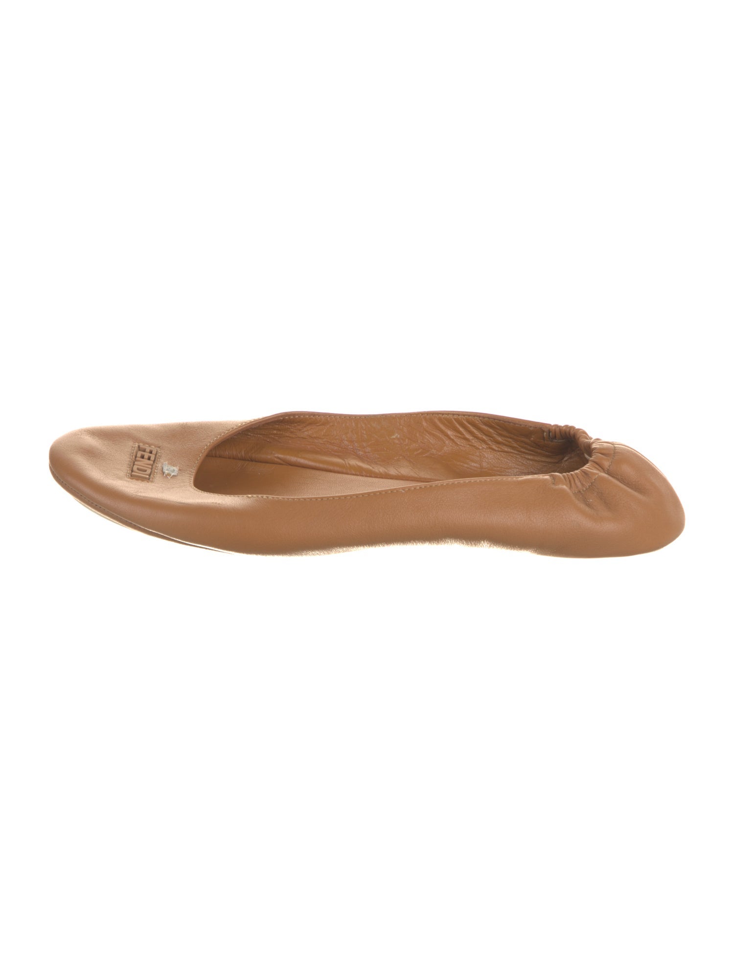 Fendi Leather Bow Accents Ballet Flats