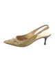 Fendi Zucca FF Logo Leather Slingback Pumps