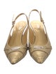 Fendi Zucca FF Logo Leather Slingback Pumps