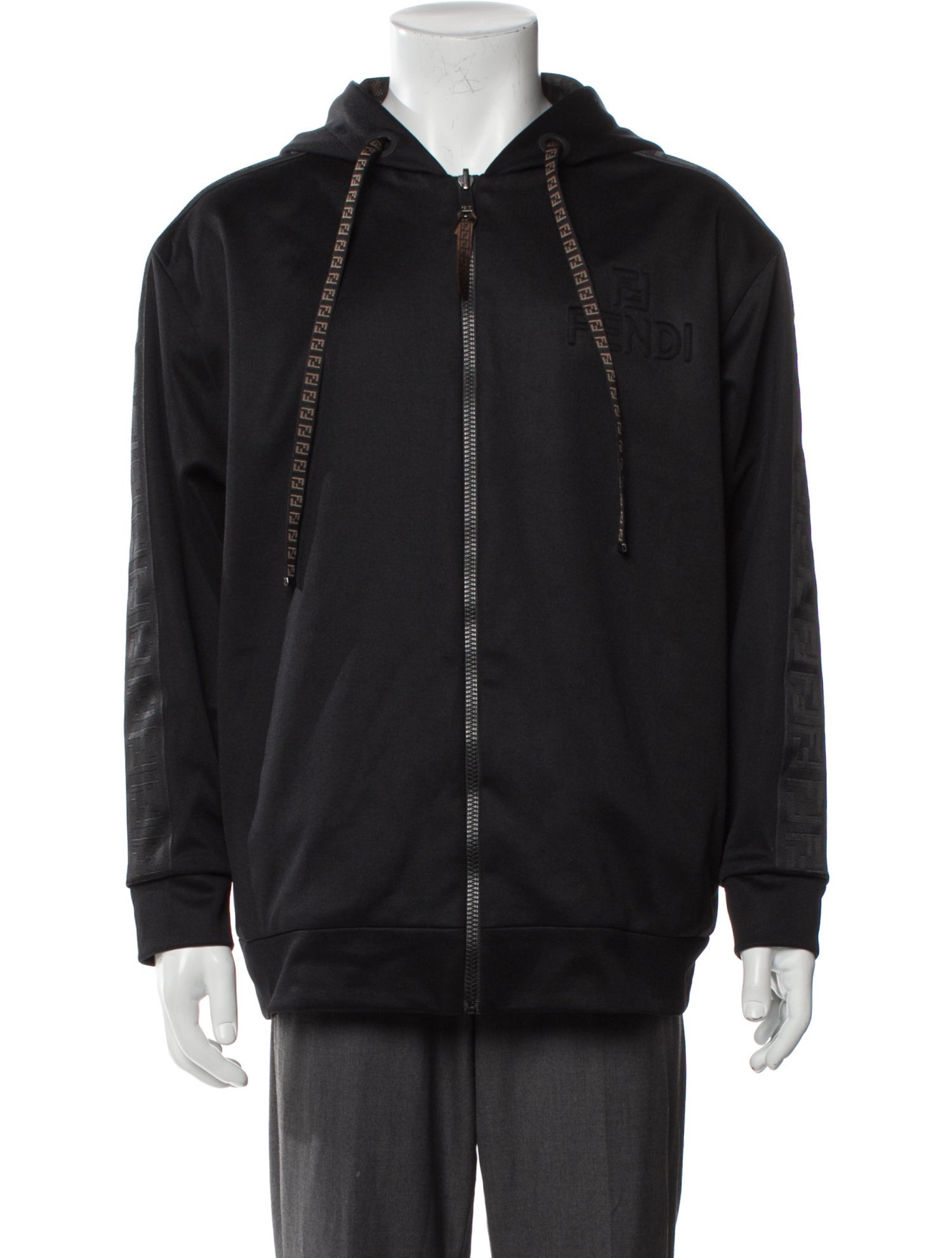 Fendi V-Neck Long Sleeve Hoodie