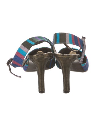 Fendi Colorblock Pattern Slingback Pumps