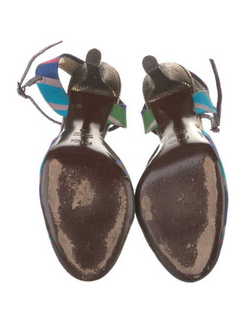Fendi Colorblock Pattern Slingback Pumps
