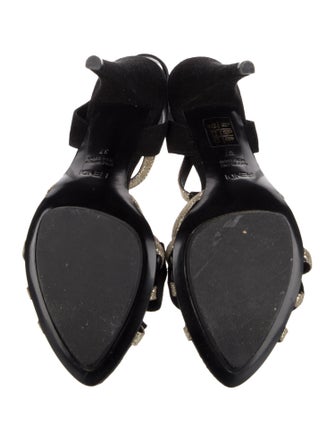 Fendi Suede T-Strap Sandals