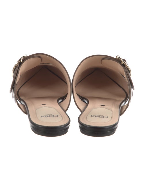 Fendi Zucca FF Logo Leather Mules