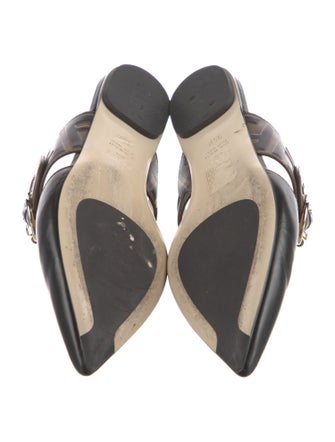 Fendi Zucca FF Logo Leather Mules