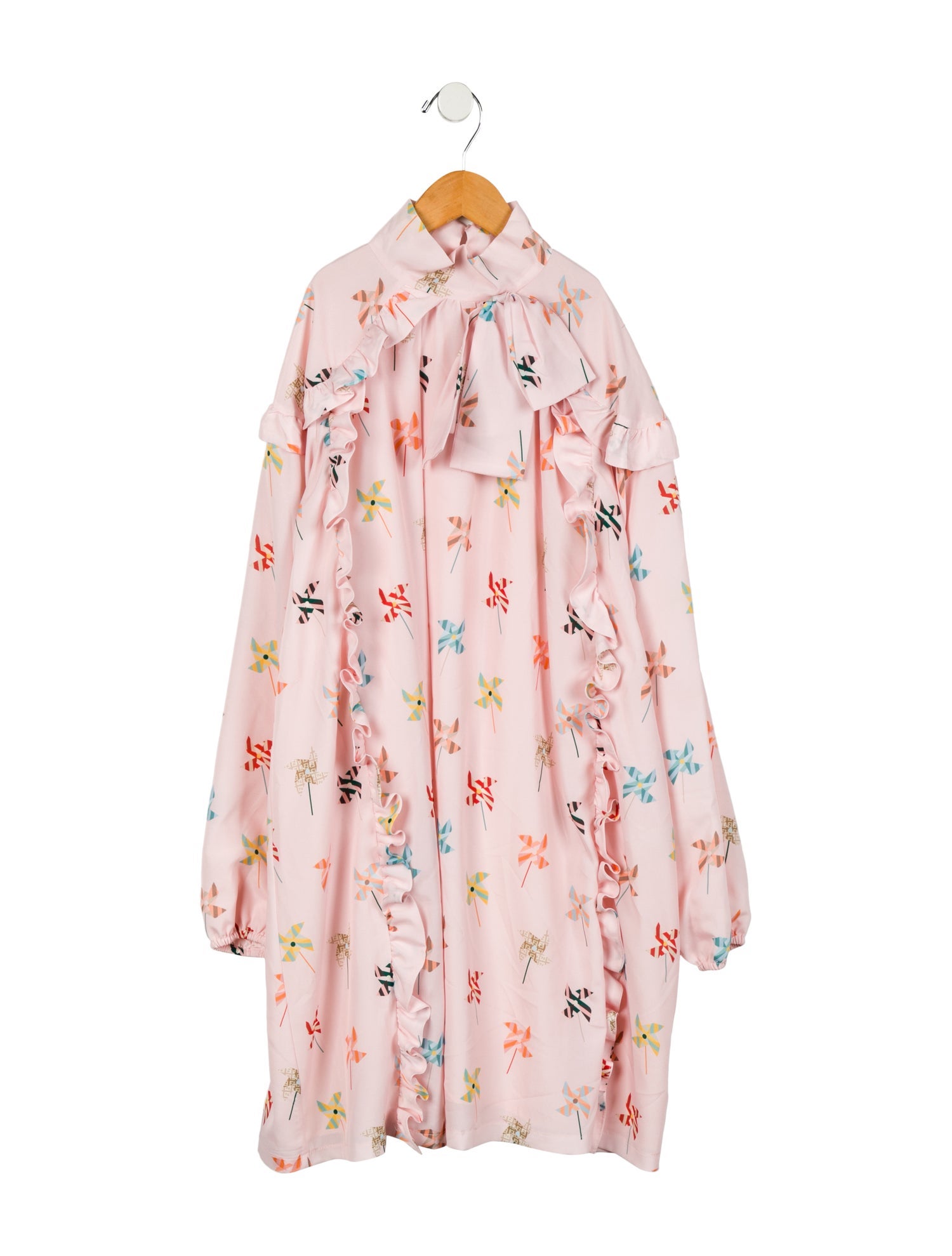 Fendi Printed Long Sleeve Dress