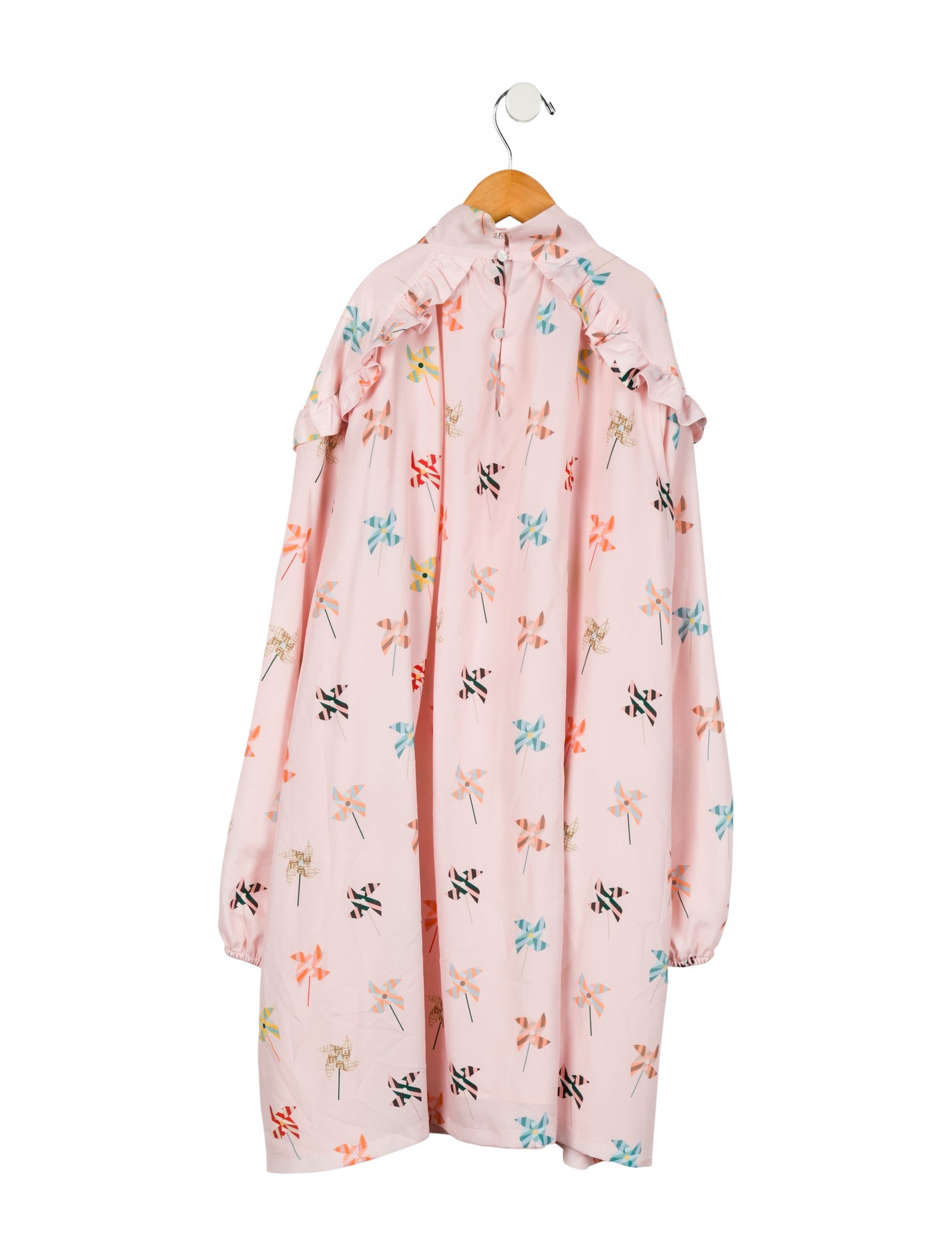 Fendi Printed Long Sleeve Dress