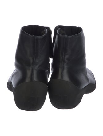 Fendi Zucca FF Logo Leather Sock Boots