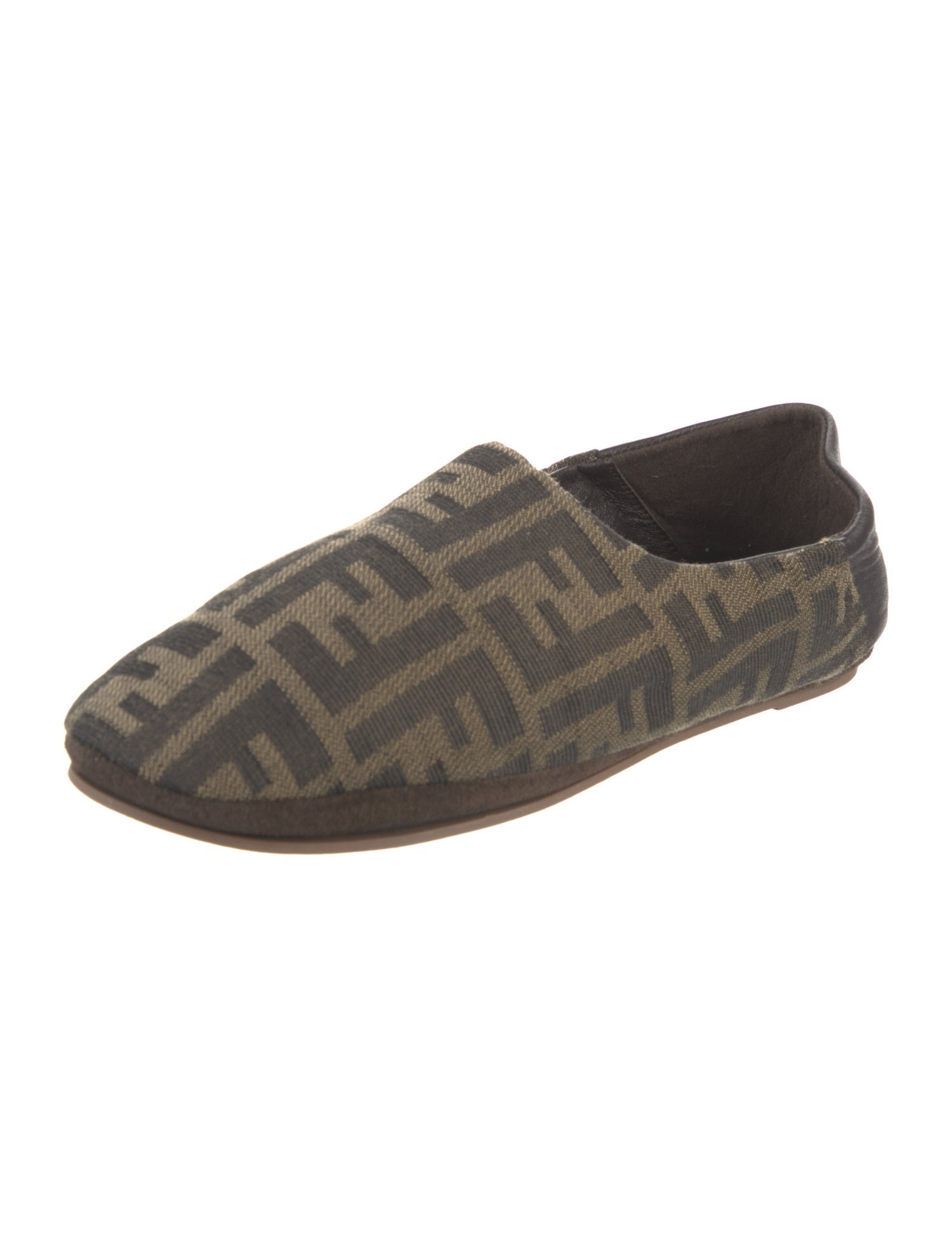 Fendi Zucca FF Logo Canvas Flats