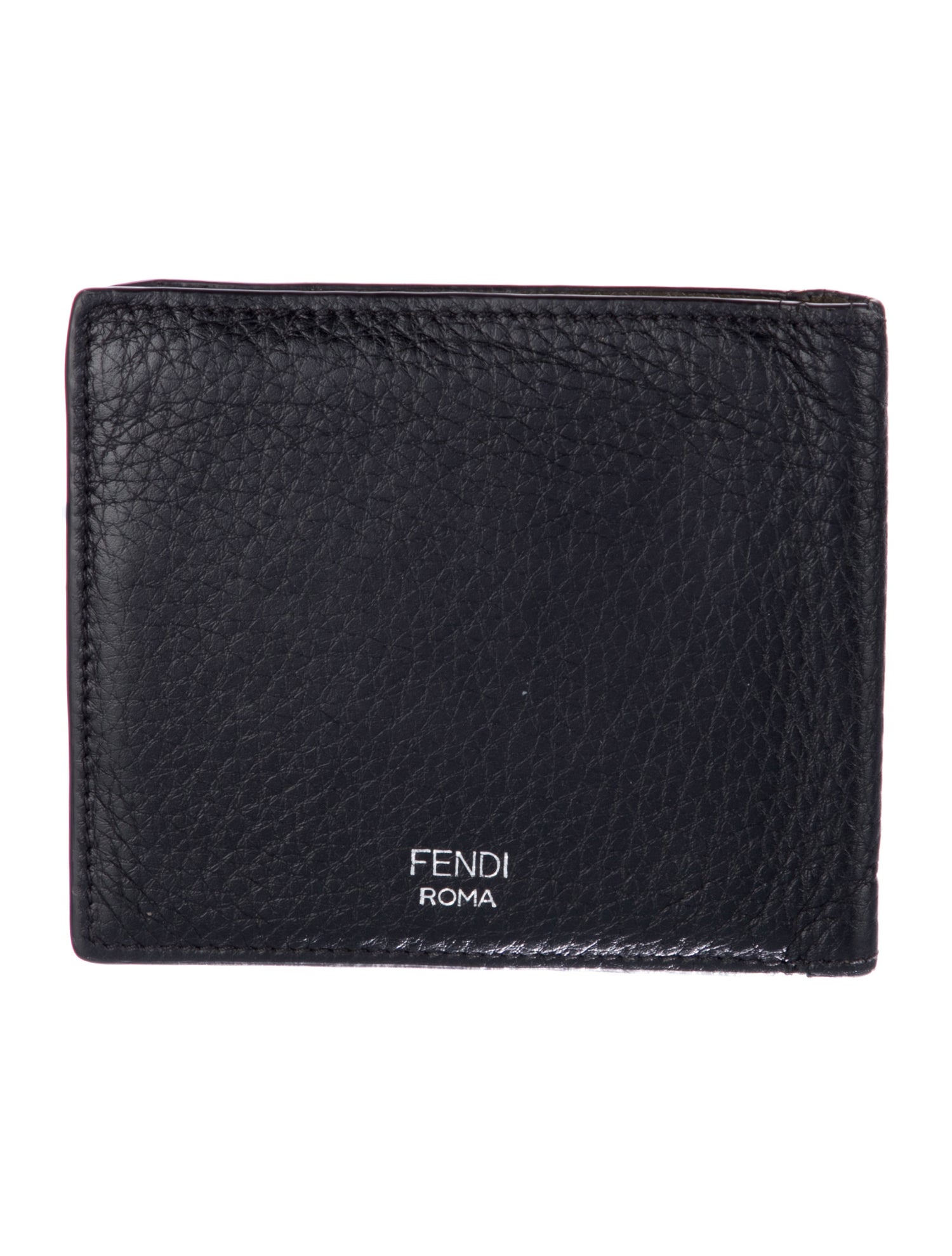 Fendi Leather Graphic Print Bifold Wallet