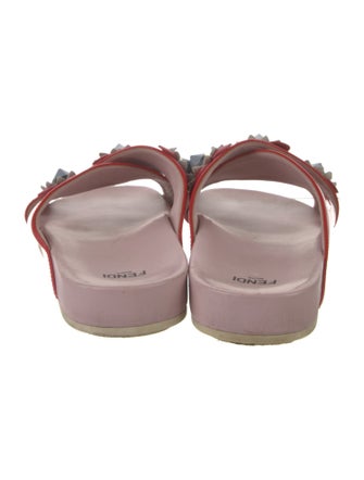 Fendi Patent Leather Studded Accents Slides