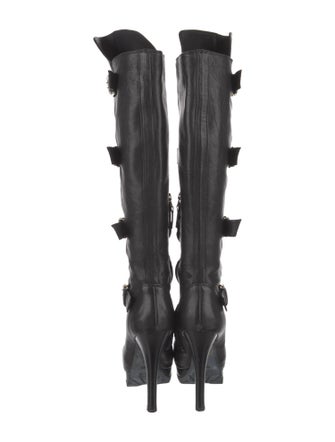 Fendi Leather Lace-Up Boots