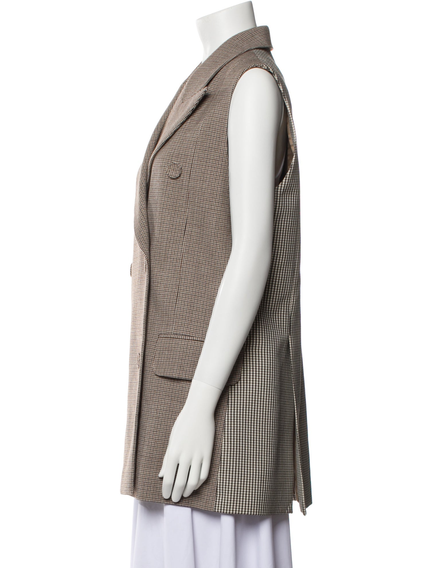 Fendi Virgin Wool Plaid Print Coat