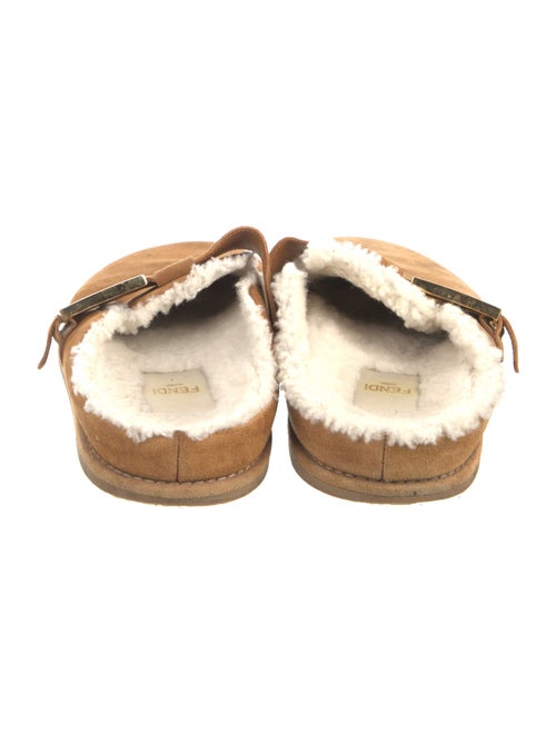 Fendi Suede Fur Trim Mules