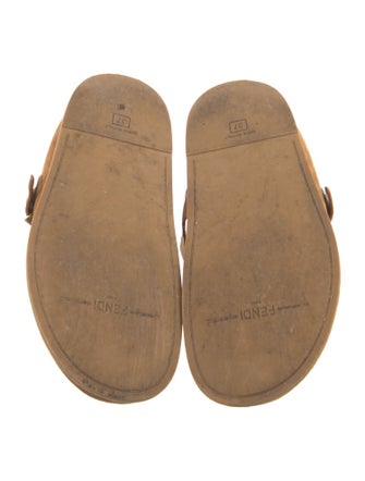 Fendi Suede Fur Trim Mules