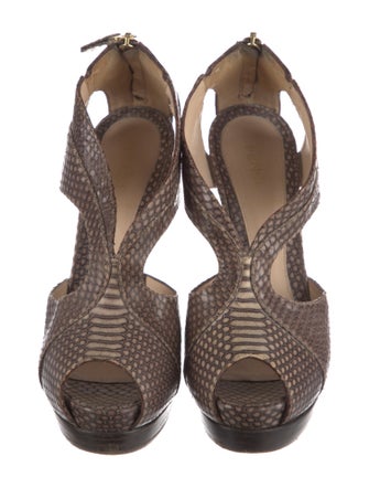 Fendi Snakeskin Animal Print Slingback Sandals