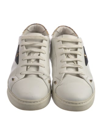 Fendi Monsters Motif Leather Sneakers
