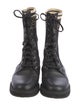 Fendi Zucca FF Logo Leather Combat Boots