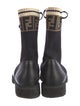 Fendi Zucca FF Logo Leather Combat Boots