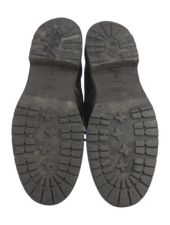 Fendi Zucca FF Logo Leather Combat Boots